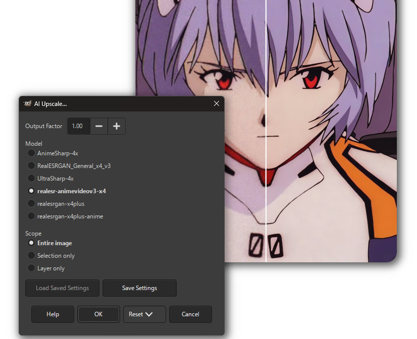 GIMP AI upscale plugin