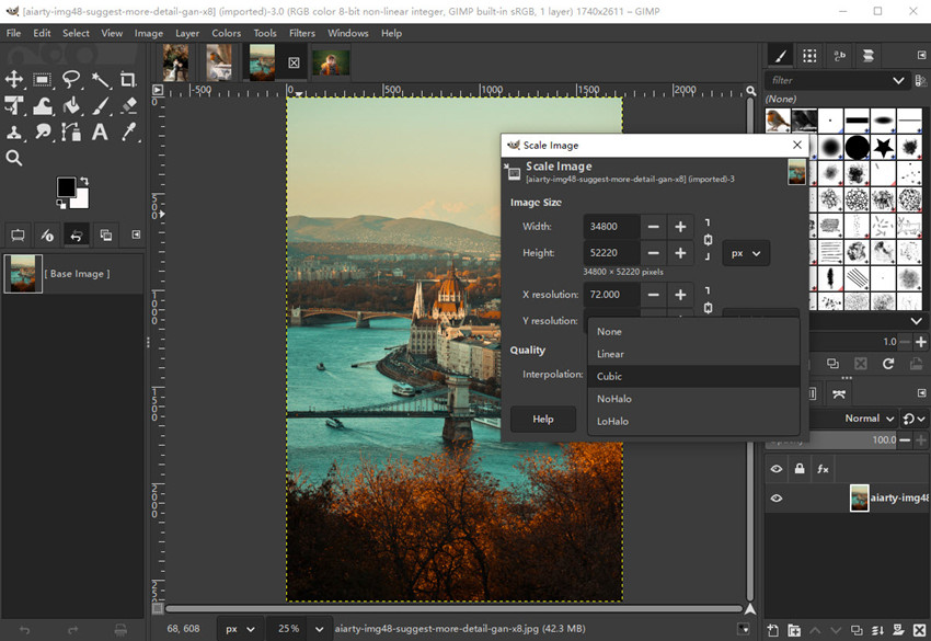 Is GIMP photo editor good in upscaling