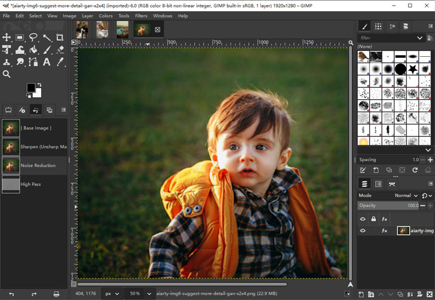 how is GIMP enhancing photos