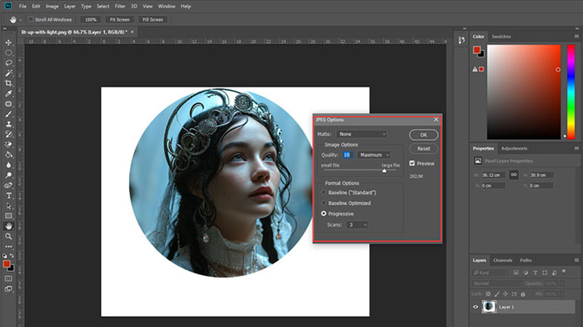 How to Crop an Image into a Circle in Photoshop Step 6