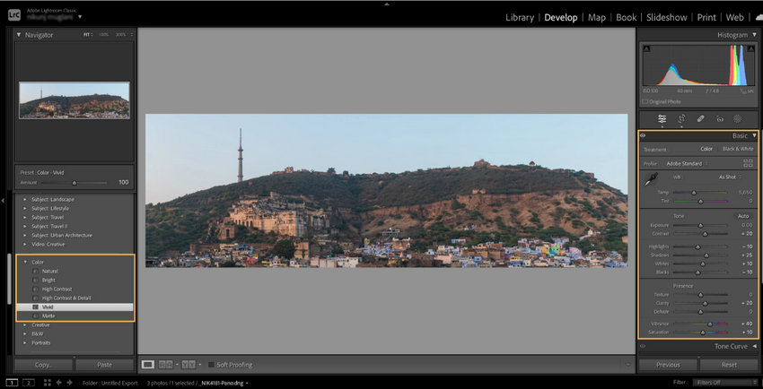Adjust settings after applying preset