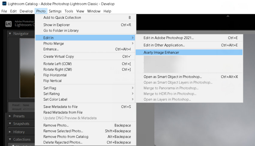 Lightroom Edit in Aiarty Image Enhancer