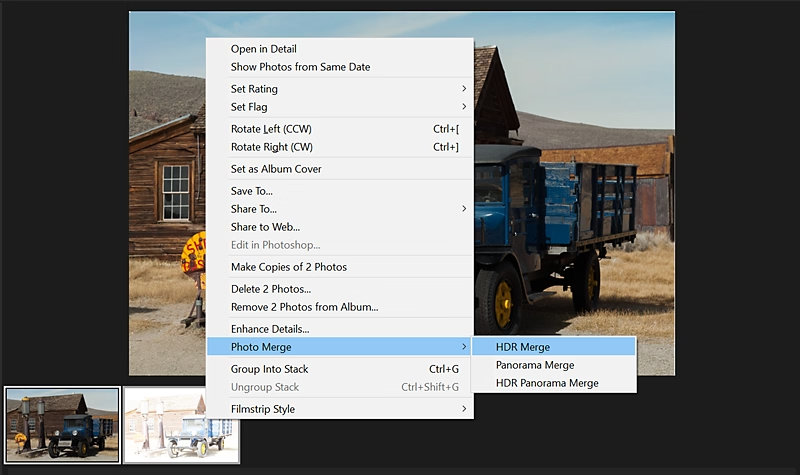 Lightroom HDR Merge