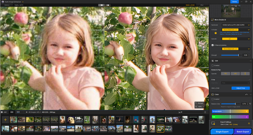 Local Image Enhancer Aiarty Fix Portrait
