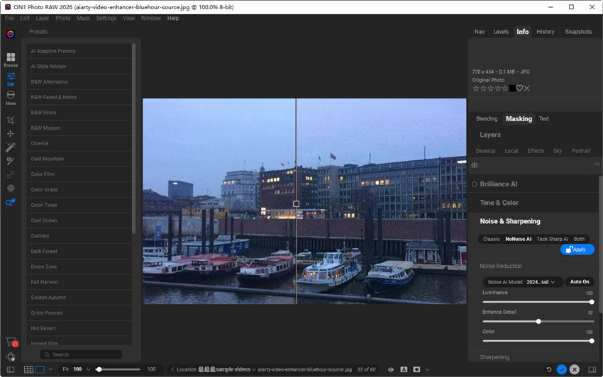 ON1 Photo RAW 2026 denosie photos
