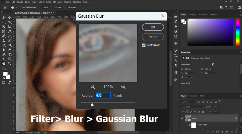 Photoshop Blur Gaussian Blur