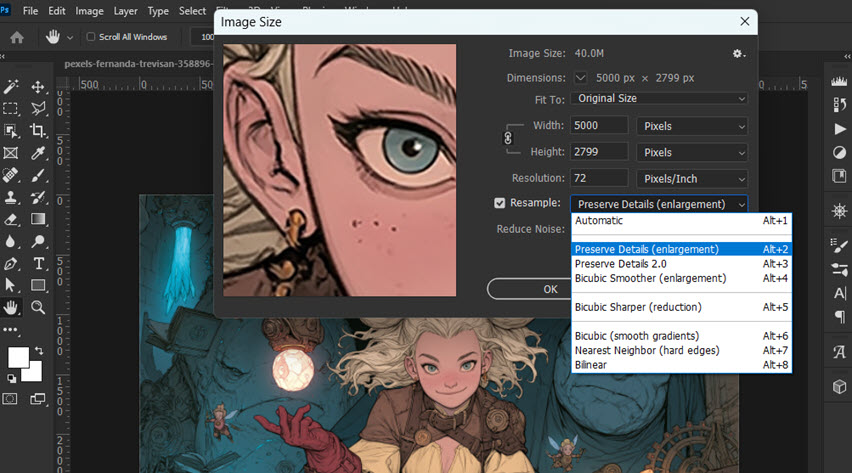 Photoshop Change Image Size Resampling