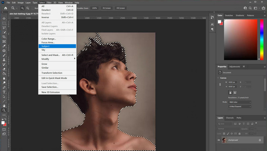 isolate subject in photoshop