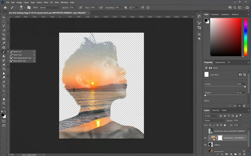 refine with layer mask