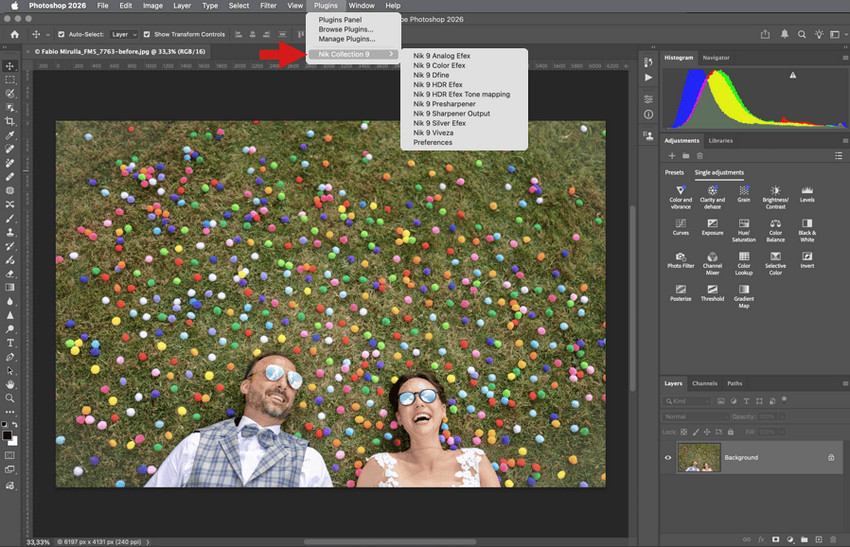 nik collection photoshop color grading example