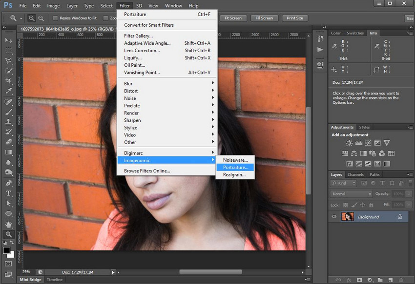 portraiture photoshop plugin skin retouch example