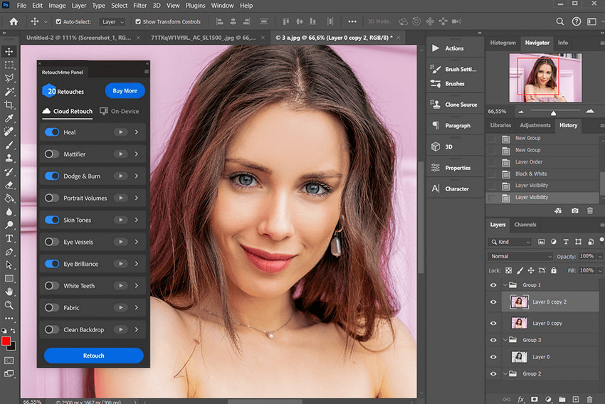 retouch4me photoshop portrait retouch workflow example