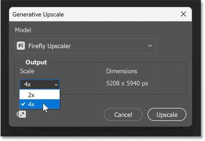 photoshop generative upscale Firefly Upscaler