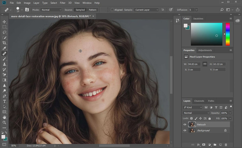 photoshop remove blemish