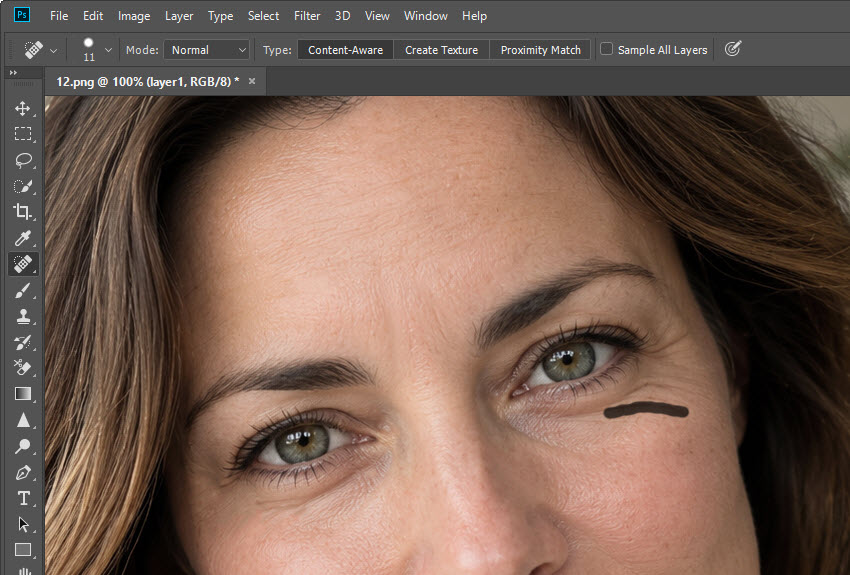Photoshop reduce wrinkles