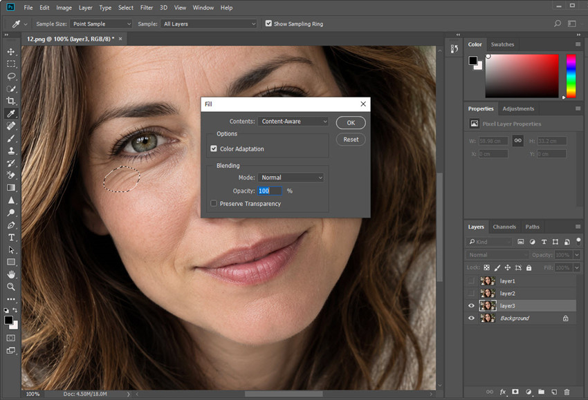 photoshop remove wrinkles from clothes