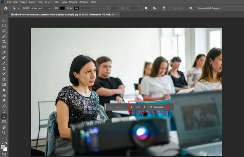 Photoshop Generative Fill remove person