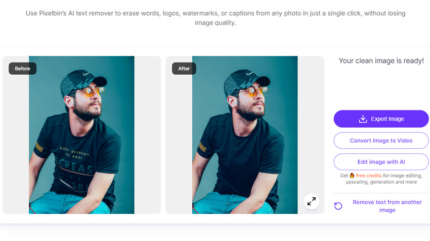 how to remove text from picture free online
