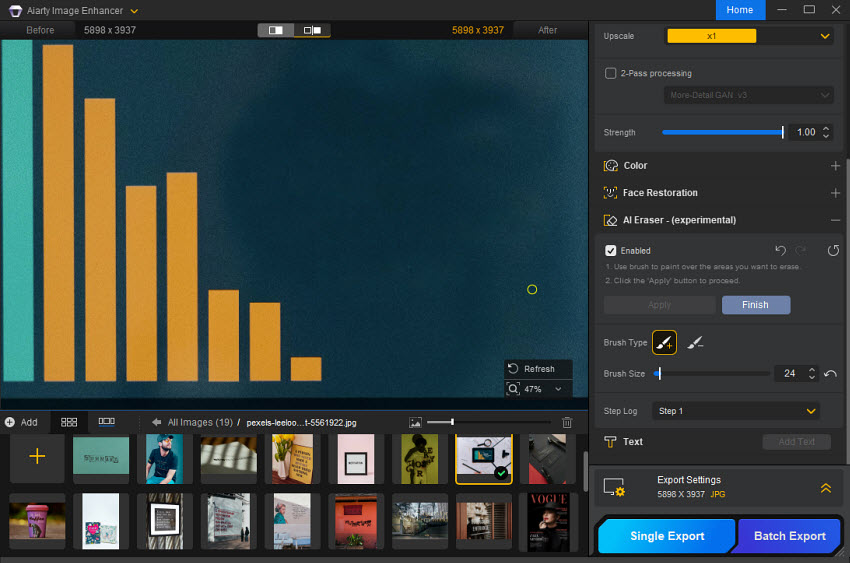 erase writing from the image