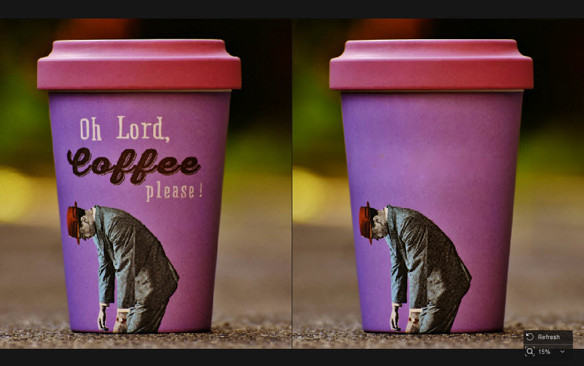 how to remove text in picture mockup