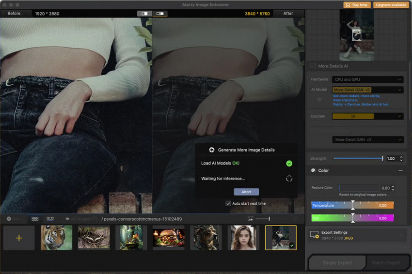 load photo to Aiarty Image Enhancer
