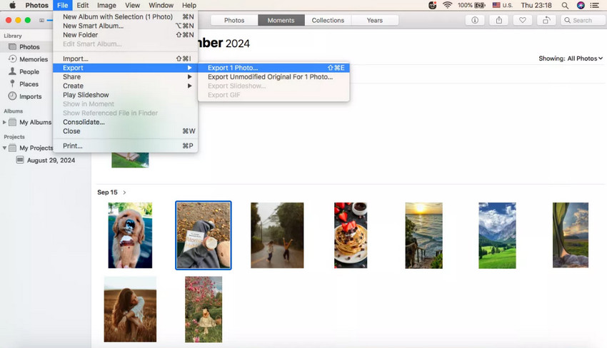 How to resize a photo on mac in Photos App
