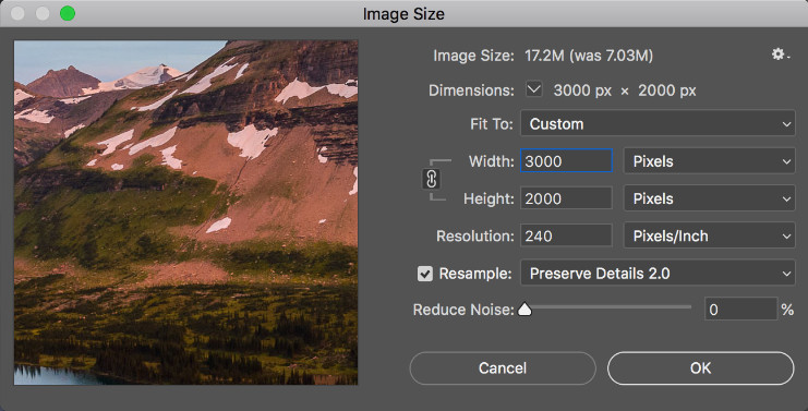 Resize image on Mac using Photoshop