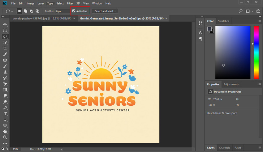 Gaussian Blur for Feathering in Photoshop