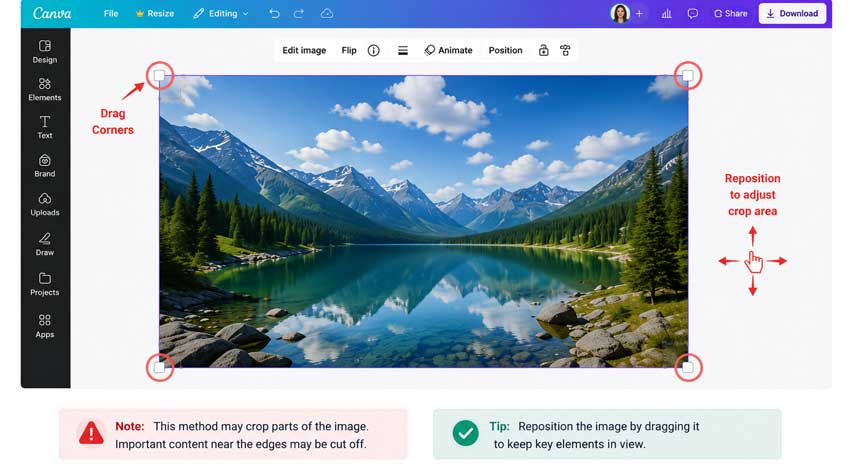 Stretch Image in Canva to Fill the Entire Canva Page