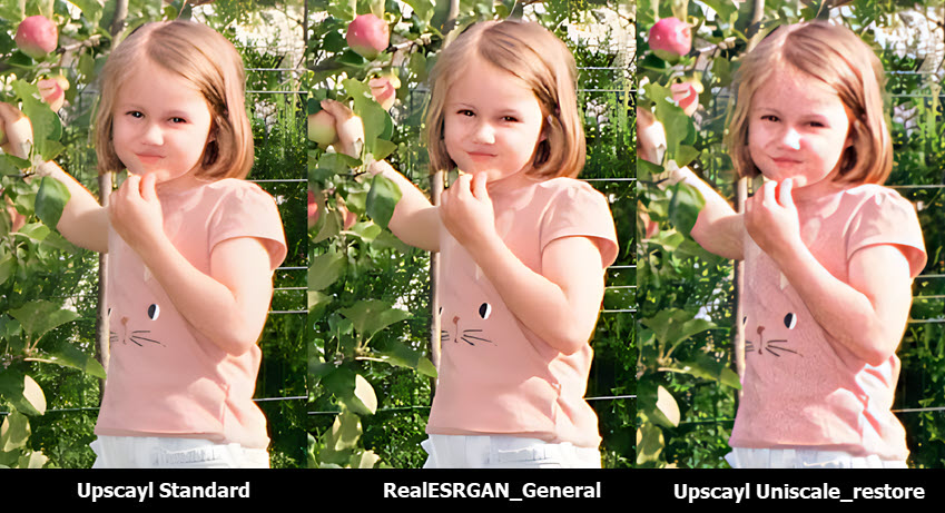 Upscaly Model Comparision Portrait Girl