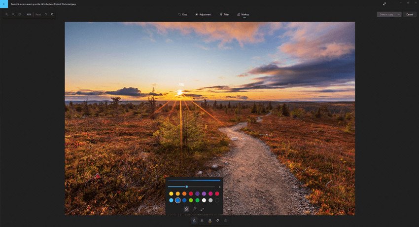 windows photos app markup