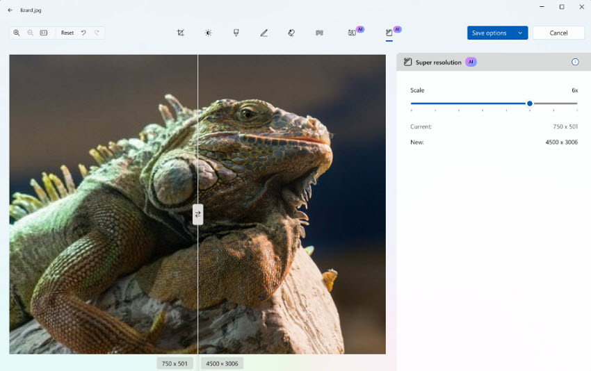 windows 11 photos app upscale images