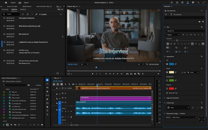 Best video editor for Mac - Adobe Premiere Pro