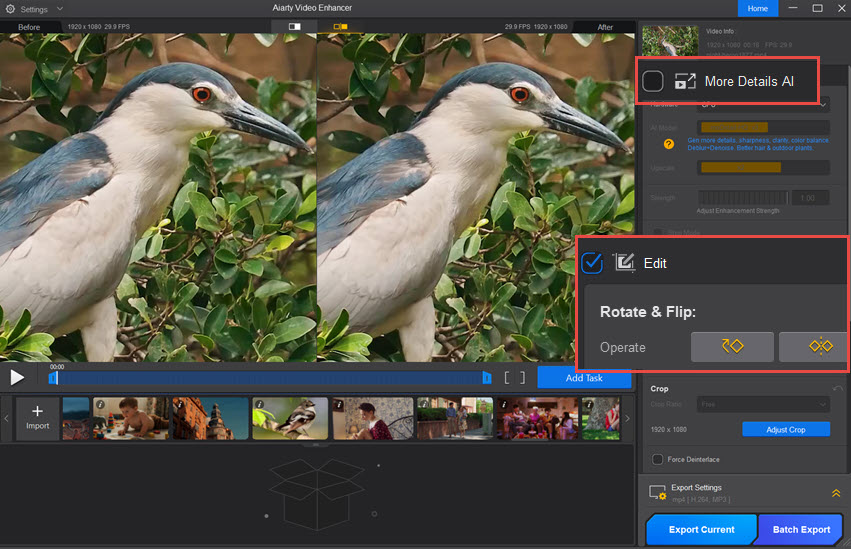 Aiarty Video Enhancer Rotate Video