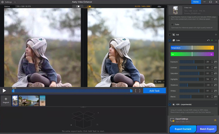 adjust HDR video color