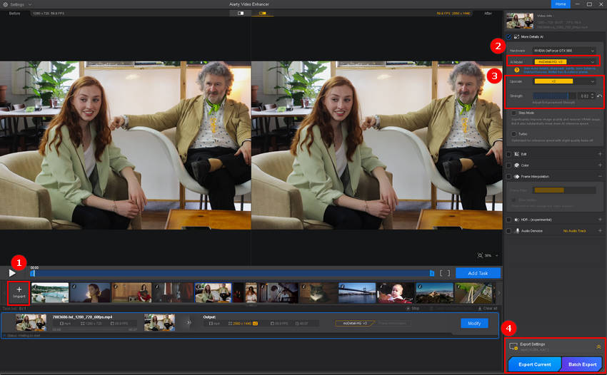 Restore facial details with Aiarty Video Enhancer