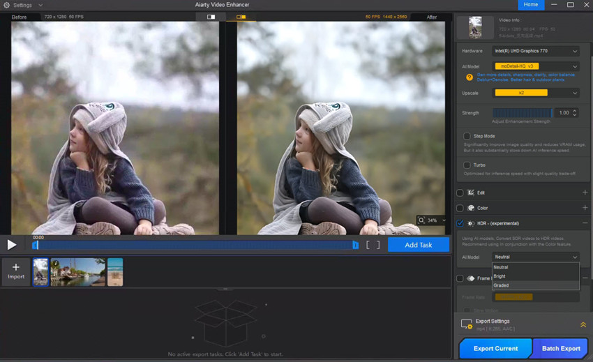 convert SDR to HDR 10 bit