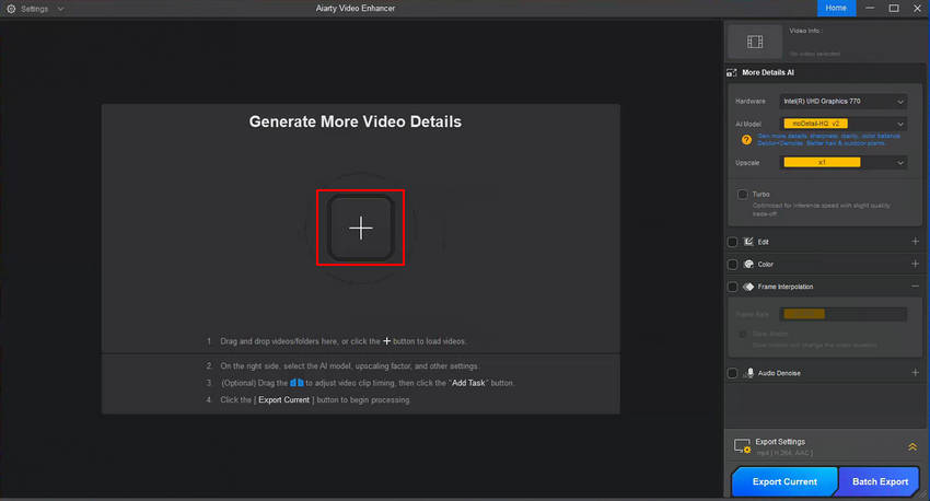 import video to Aiarty Video Enhancer