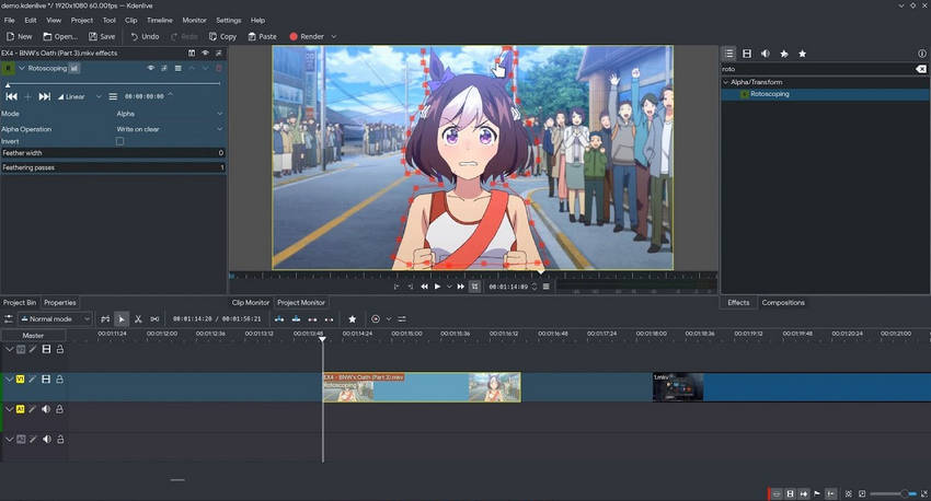 Free open source AMV maker Kdenlive