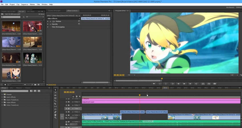 Premiere Pro AMV video editing software
