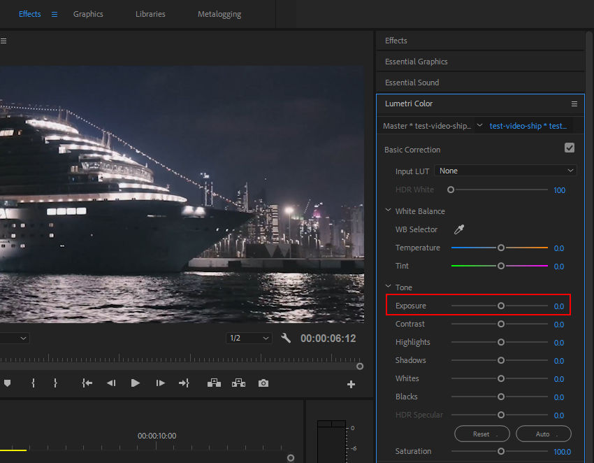 Brighten a video in Premiere Pro