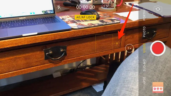 Brighten a video on iPhone when recording