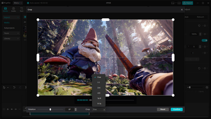 how to resize video free in capcut