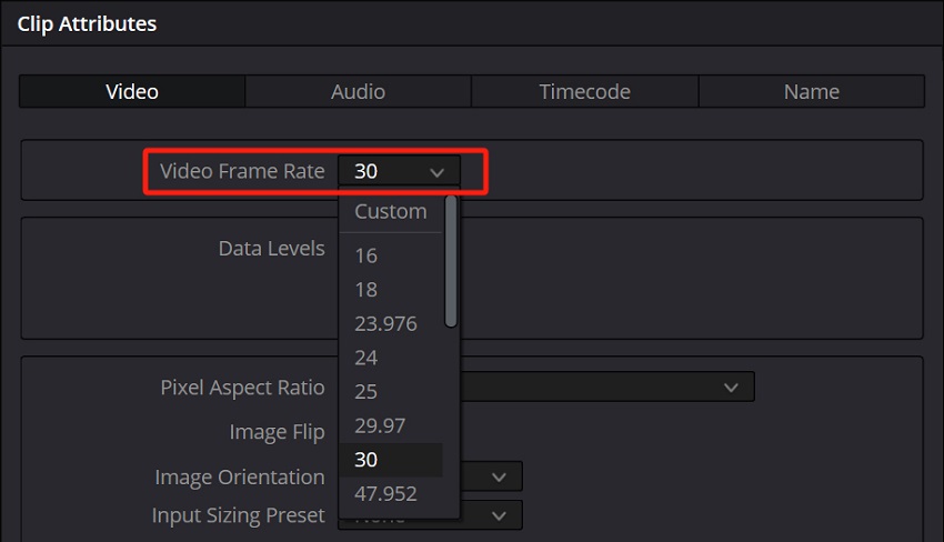 Davinci Resolve Clip Attributes