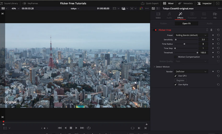 DaVinci Resolve plugin - Flicker Free