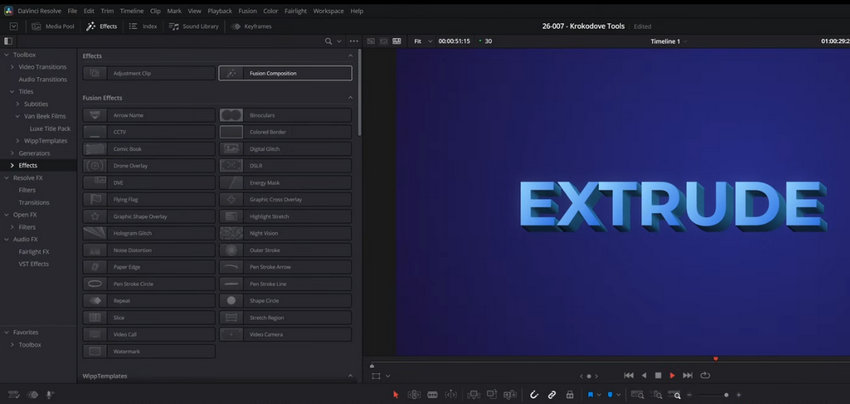 Free DaVinci Resolve plugin - Krokodove