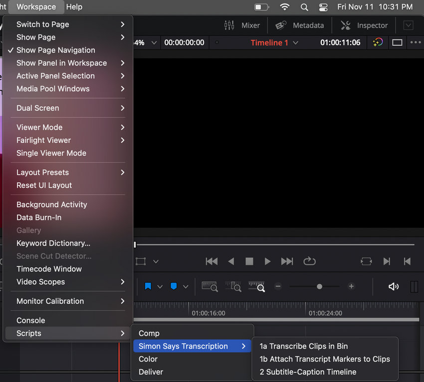 DaVinci Resolve plugin - Simon Says