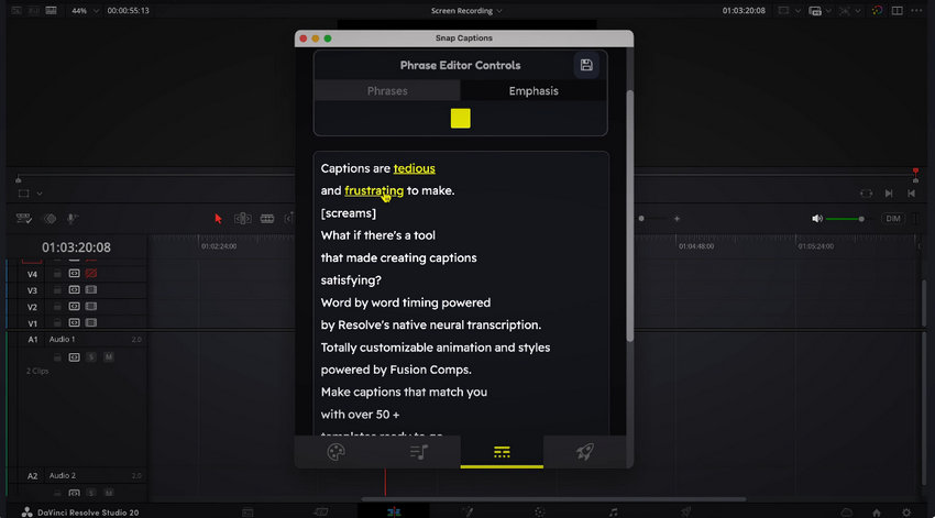 DaVinci Resolve plugin - Snap Captions