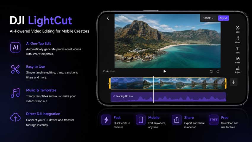 DJI Editing Software - LightCut