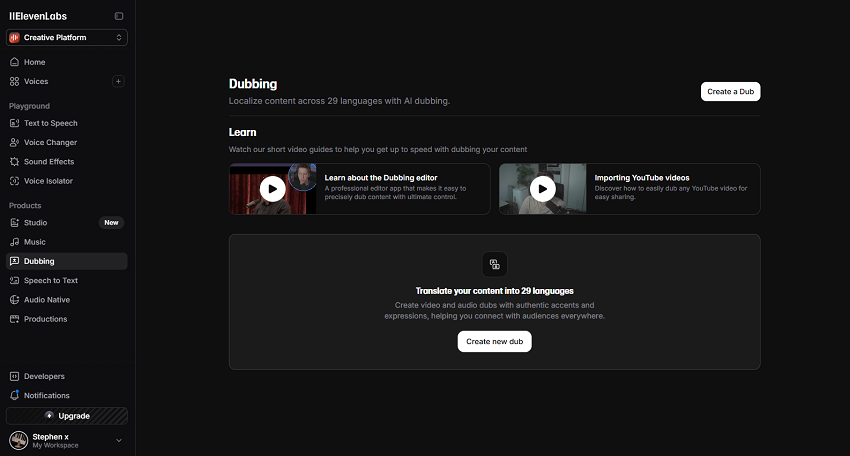 ElevenLabs AI Dubbing
